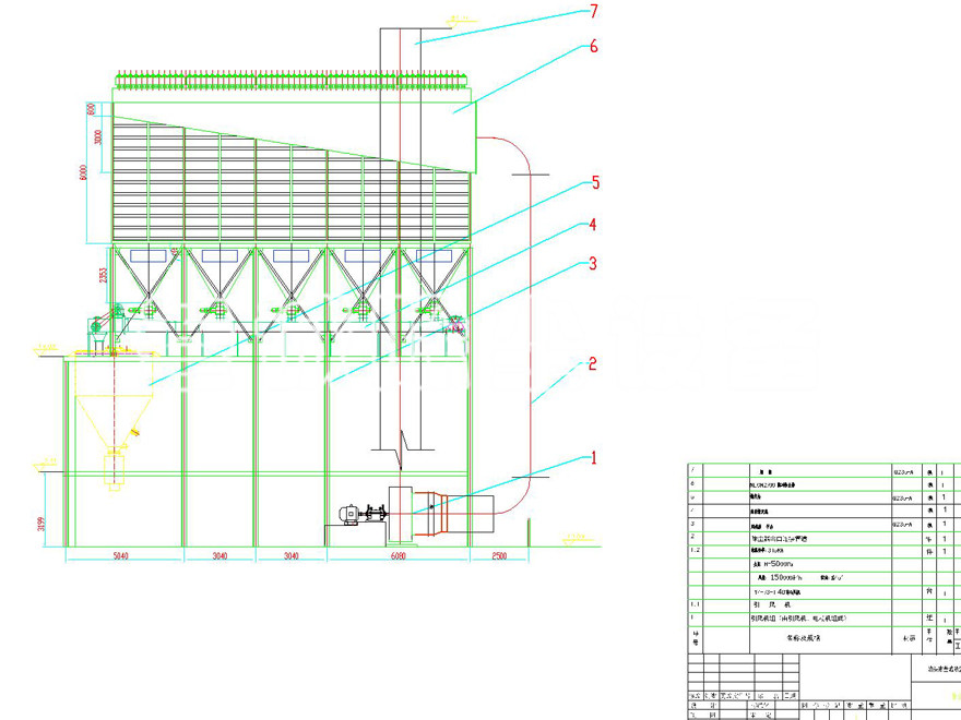 河南LCM2500袋式收尘器除尘布置图